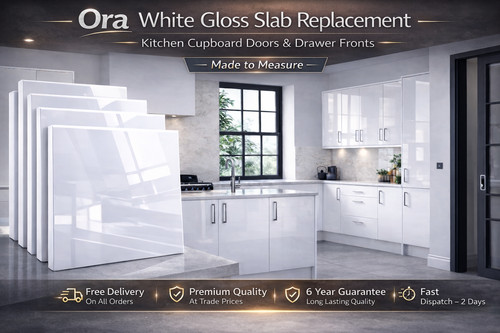 White gloss slab replacement - white,